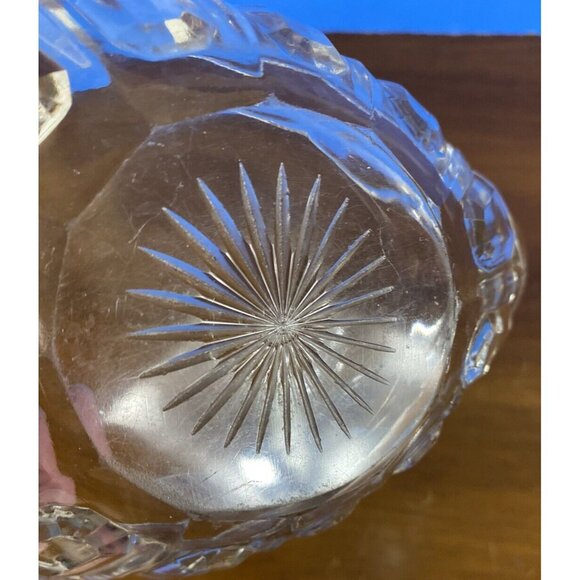 Vtg EAPG Clear Art Squat Pitcher Cream Milk Syrup Panels Star Bottom Triangular - Picture 9 of 13